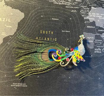 Broche phœnix et plume