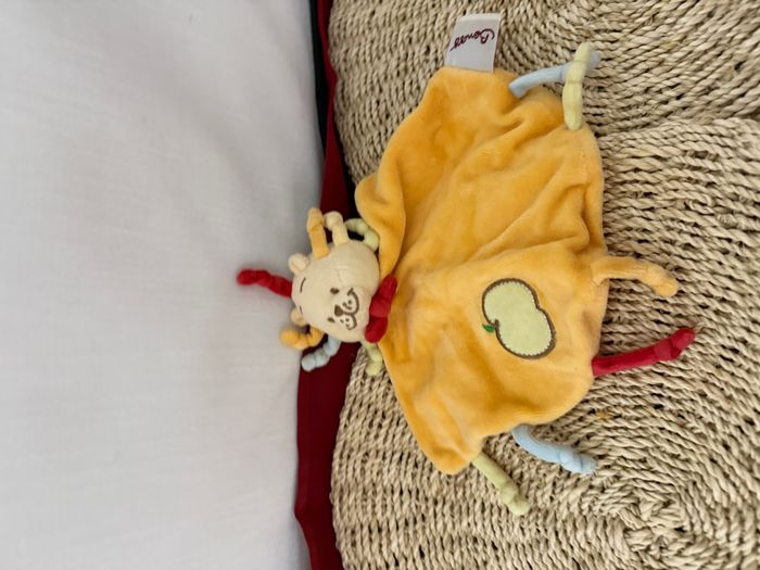 Doudou plat hérisson orange pomme BENGY - photo numéro 4