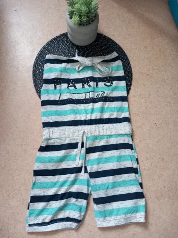 Combi-short fille rayée Happy Kids Wippa – 6 ans (116 cm)