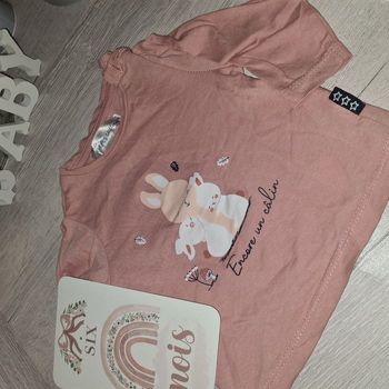 T-shirt manches longues 6 mois rose