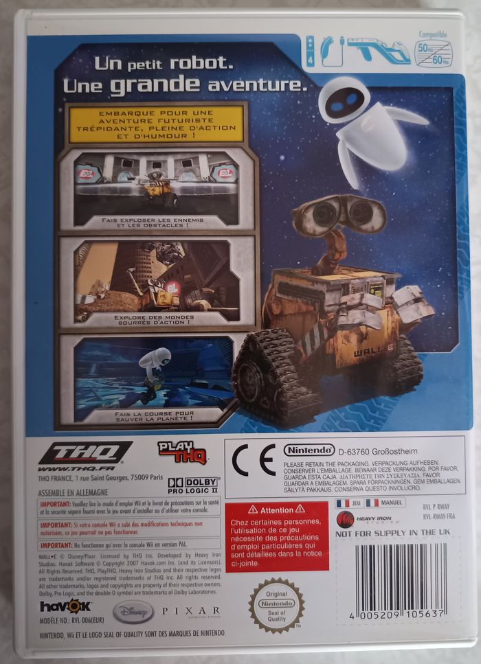 Nintendo Wii - Disney Pixar Wall E - Avec Pochette 3D - Complet - Bon État - photo numéro 4