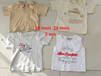 4 t shirt manche courte 18 mois 2 ans 24 mois