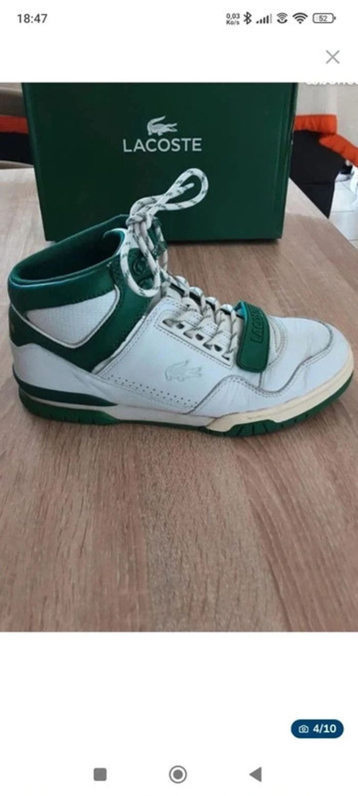 🍒 Baskets Montantes Lacoste Missouri Mid 319 White & Green T42🍒 - photo numéro 2