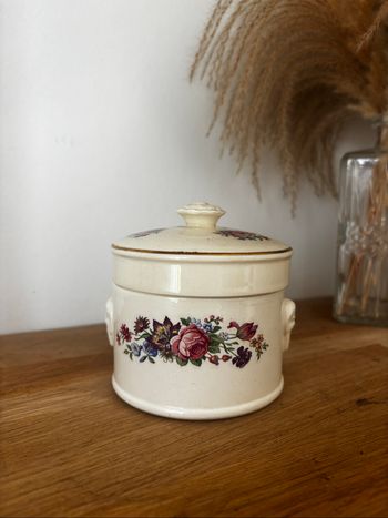 Vintage petit pot bonbonnière motif floral Sarreguemines