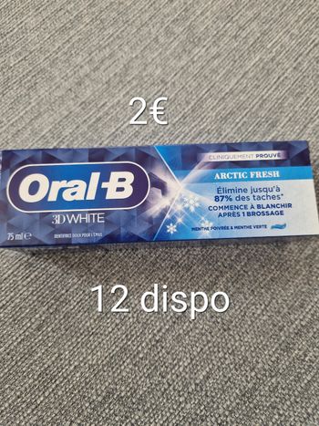 Dentifrice oral b 3d White arctic fresh
