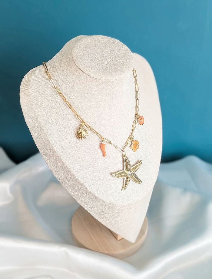 Collier breloques étoile de mer