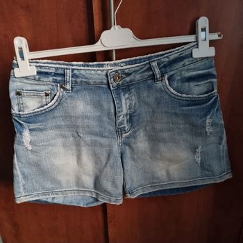 Short en jeans effet délavé et usé 16ans