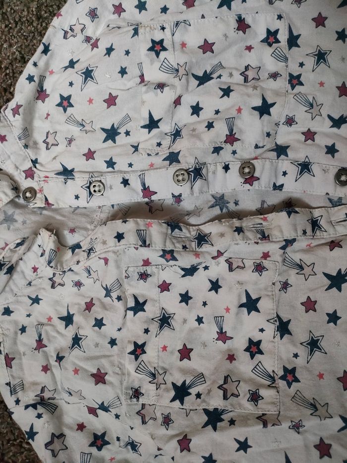Chemise manches longues fille avec motifs "étoiles" TBE 3 ans Tape à l'Oeil