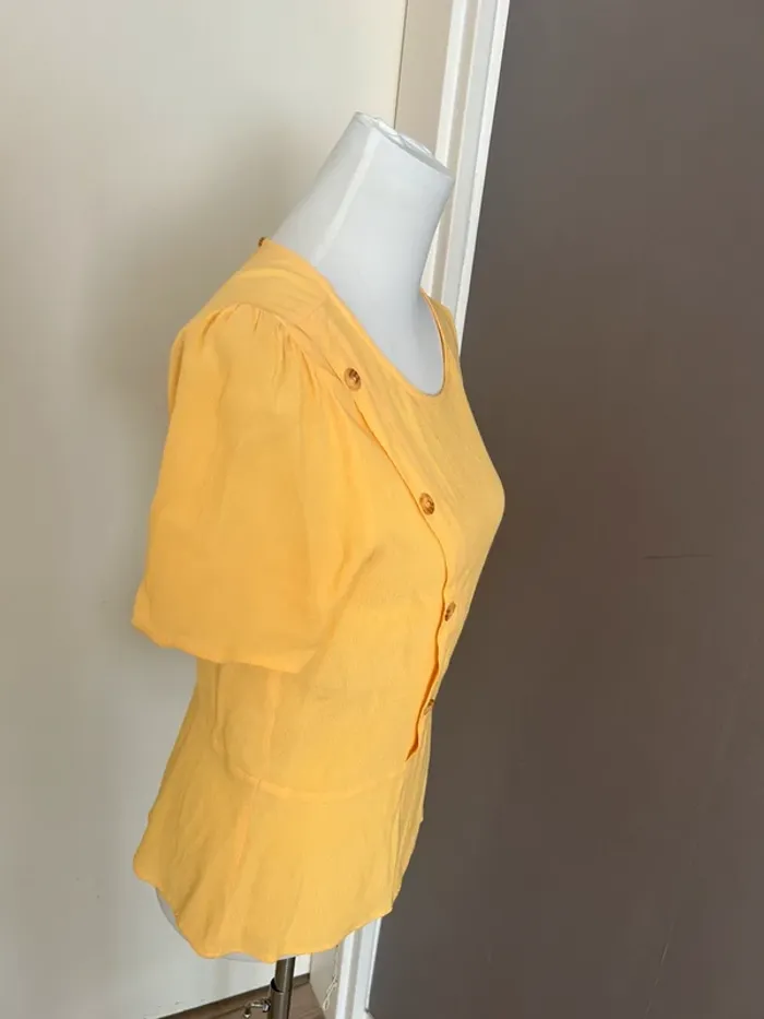Ichi top haut blouse été jaune taille S/36 - photo numéro 2