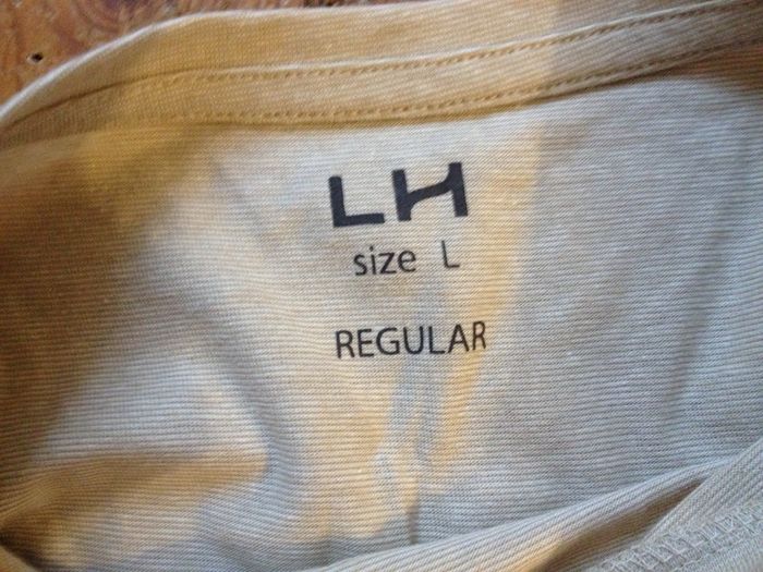 T shirt rayé beige/blanc ✧ regular ✧ col rond ✧ manches courtes ✧ look masculin ✧ taille 40 ✧ LH - photo numéro 6