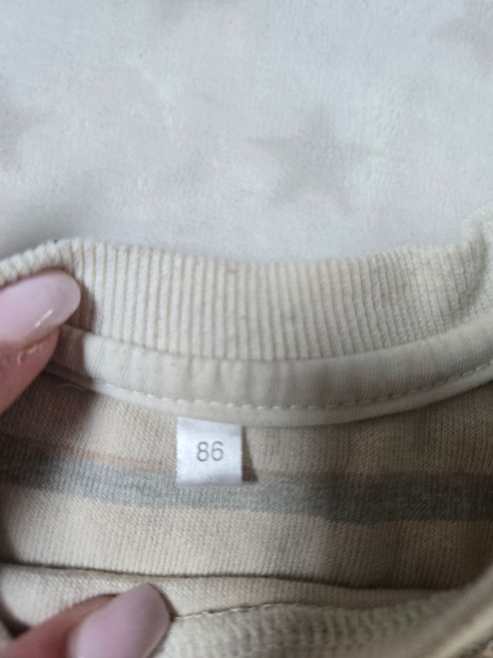 Pull creme et turquoise 18 mois - photo numéro 4