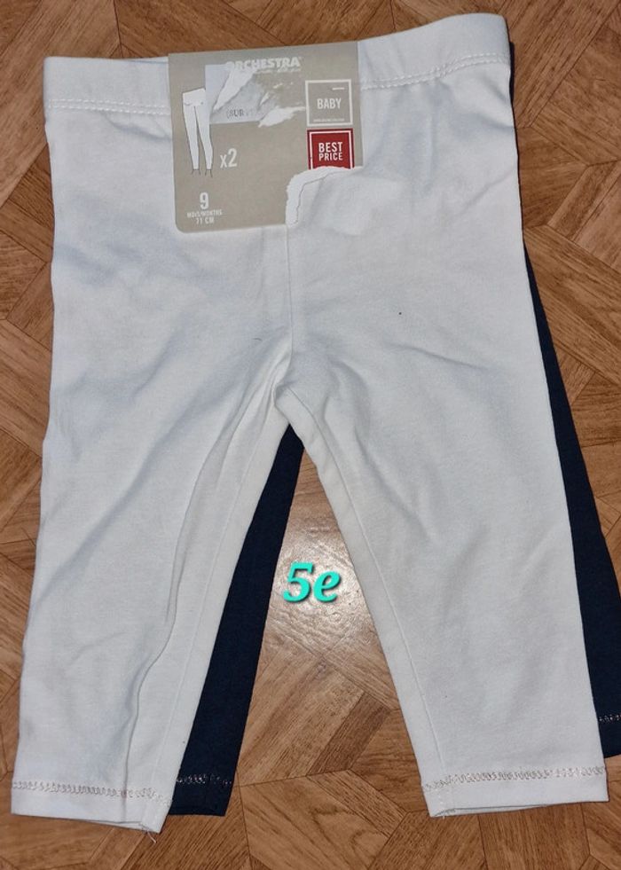 Lot 2leggins 9mois neuf