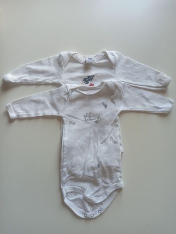Lot de 2 bodies 1 mois manches longues