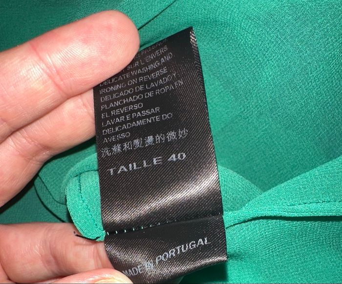 Blouse tunique asymétrique Cop Copine bleue et verte T40 L - photo numéro 7