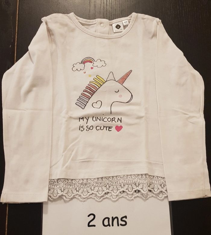 T-shirt ml licorne grain de blé 2 ans