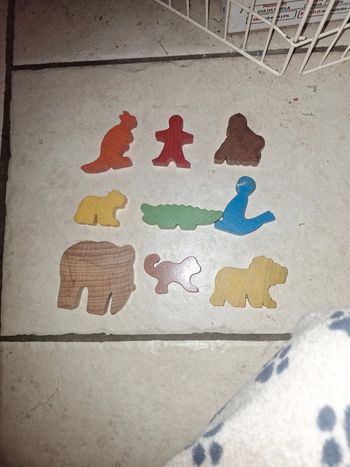 Lot de 9 figurine en bois annimaux