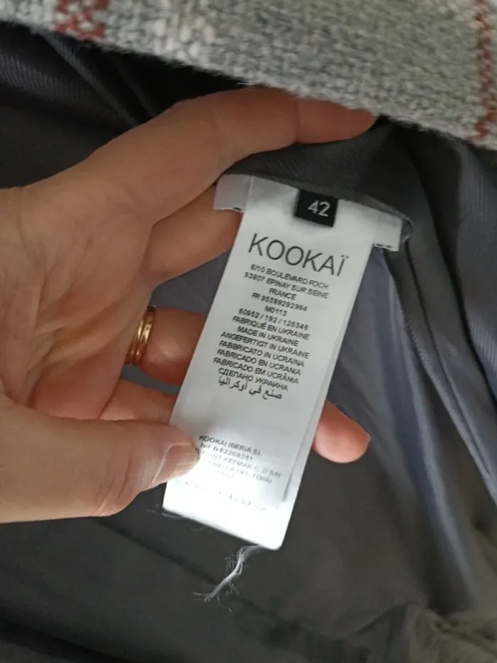 Kookaï manteau gris et bordeaux - photo numéro 6