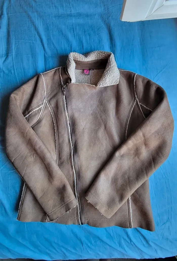 Veste fille daim fourrée intérieure