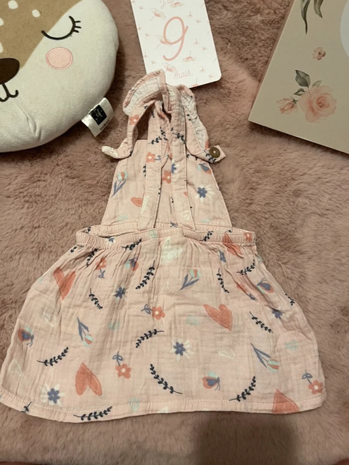 Robe salopette gaz de coton 9mois - photo numéro 2
