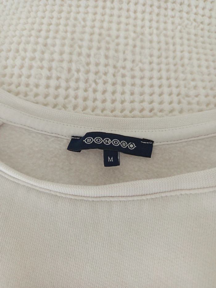 Sweat beige crème et blanc Bonobo taille M - photo numéro 8