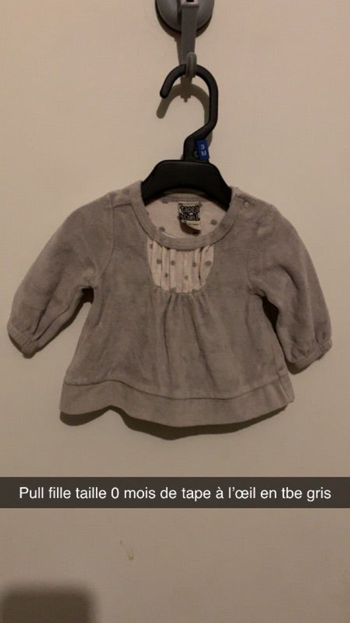 Pull fille taille 0 mois