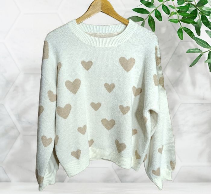 Pull femme " coeur" taille L - neuf - boutique indépendante - photo numéro 1