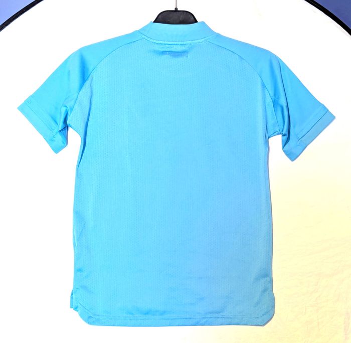 Maillot Adidas Bleu Sport Maille Anti Transpirante Triple Lignes Vêtement Tendance Mode Enfants - photo numéro 7