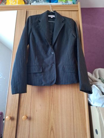 Veste noire rayée blanc jennyfer