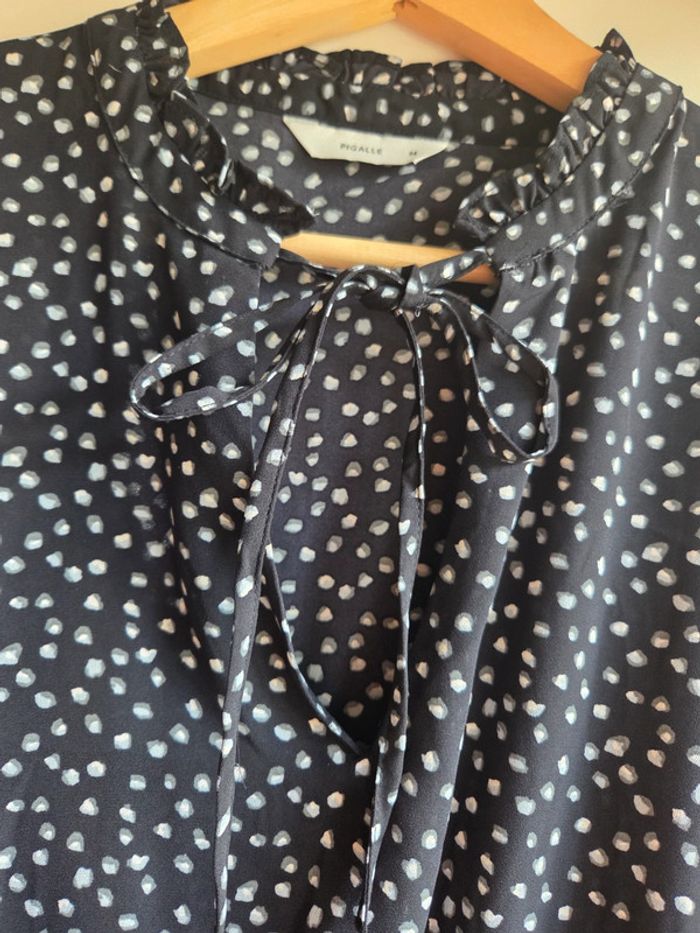 Blouse noire à pois - taille M - neuve sans étiquette - photo numéro 3
