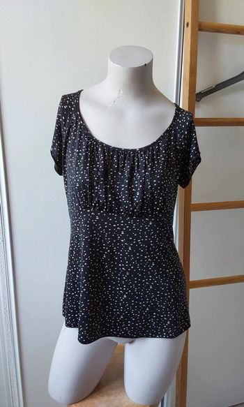Haut noir pois blanc Caroll T 38