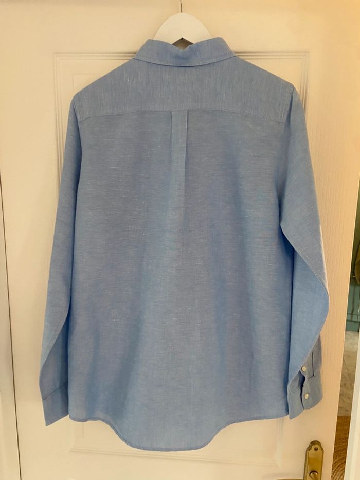 Chemisier lin et coton bleu clair Banana Republic taille M - photo numéro 2