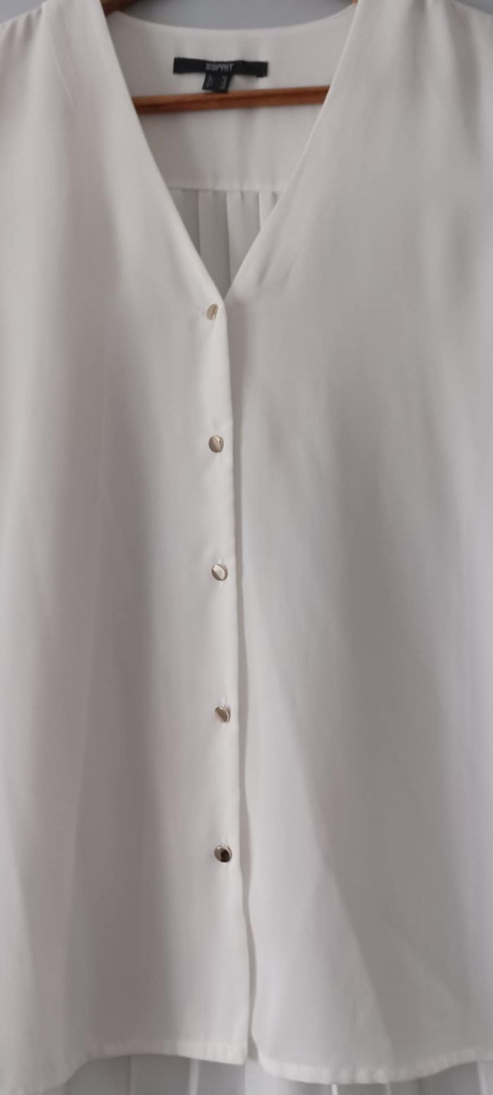 Chemise Blouse blanche à boutons "Esprit" Taille 34 - photo numéro 6