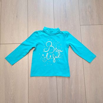 Maillot col roulé  bleu turquoise. Fille 18 mois. Marque In Extenso