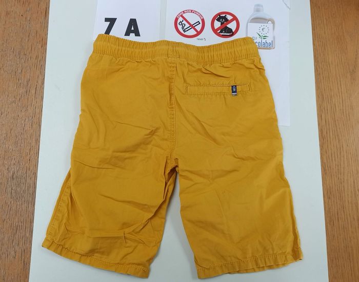 7 ans Bermuda slim en toile unie short garçon jaune moutarde - photo numéro 2