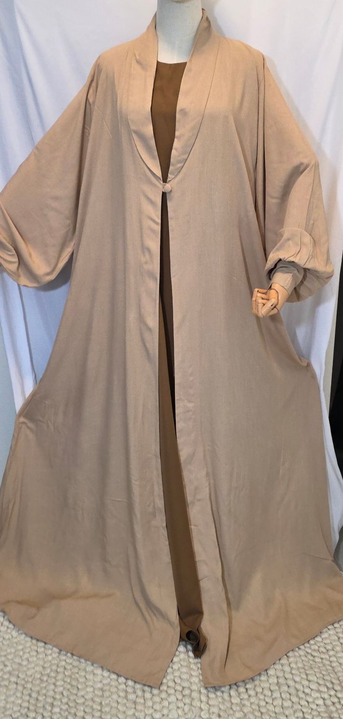 Robe abaya en lin avec sous robe