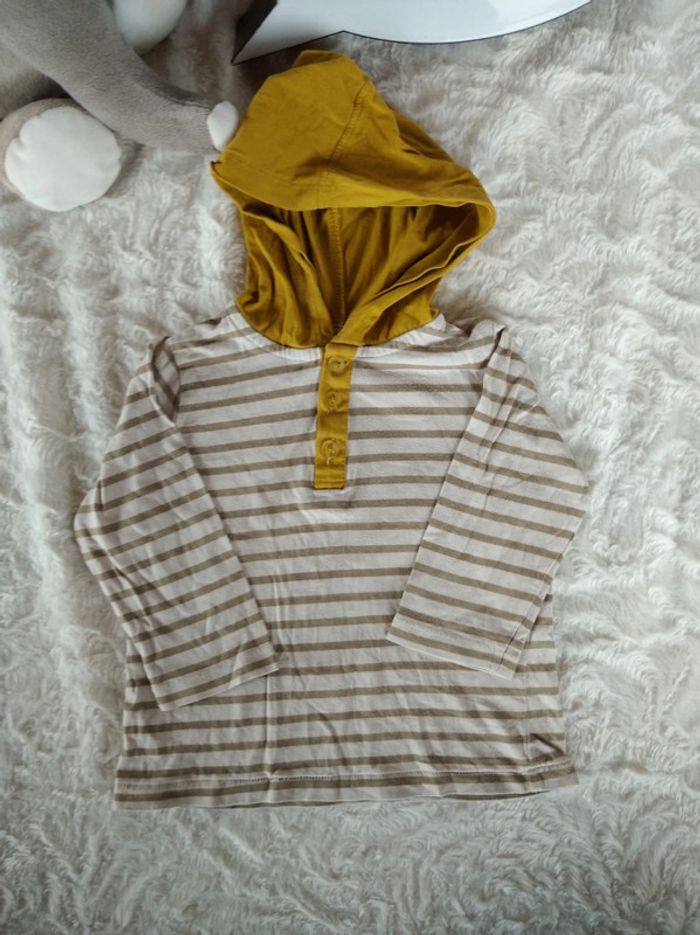 Tee shirt chemise manches longues polo avec capuche Garçon 18 mois Kid Kanaï 100% coton - photo numéro 2
