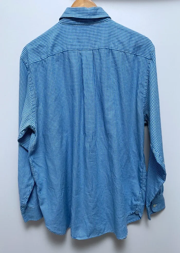 Chaps checkered shirt blue white Mens size Large - photo numéro 2