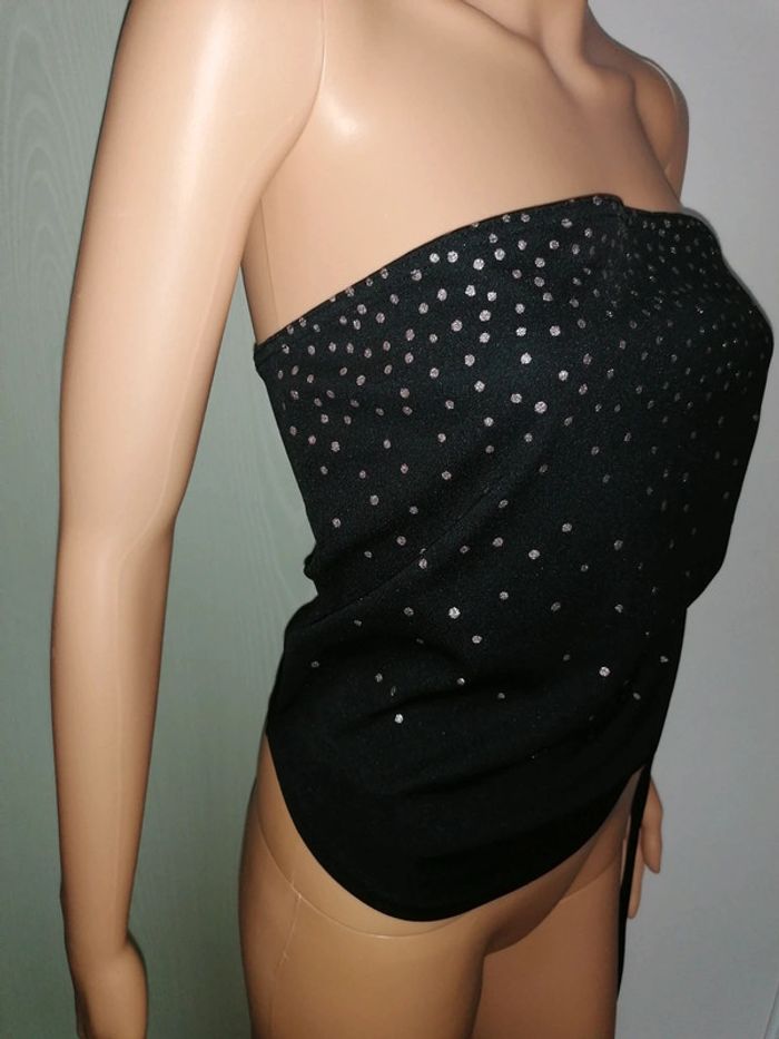 Top bustier noir argenté 40 - photo numéro 3