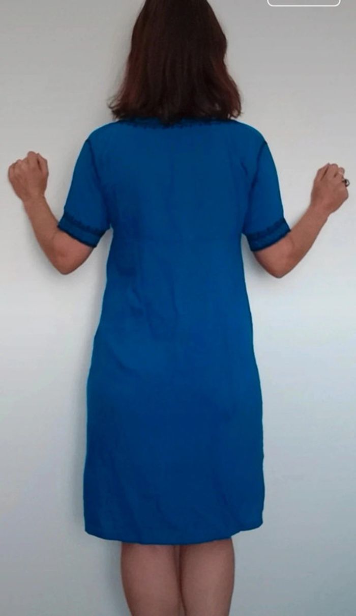 Robe d été casual ethnique bleu taille unique - photo numéro 4