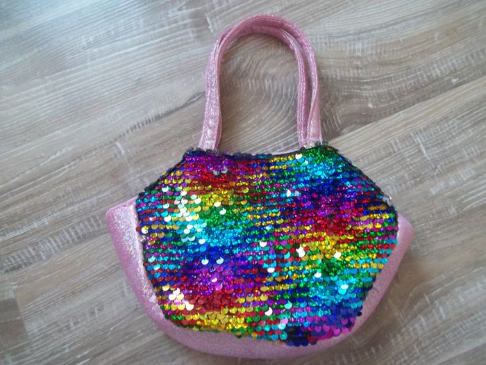 Petit sac à main rose brillant sequins magiques