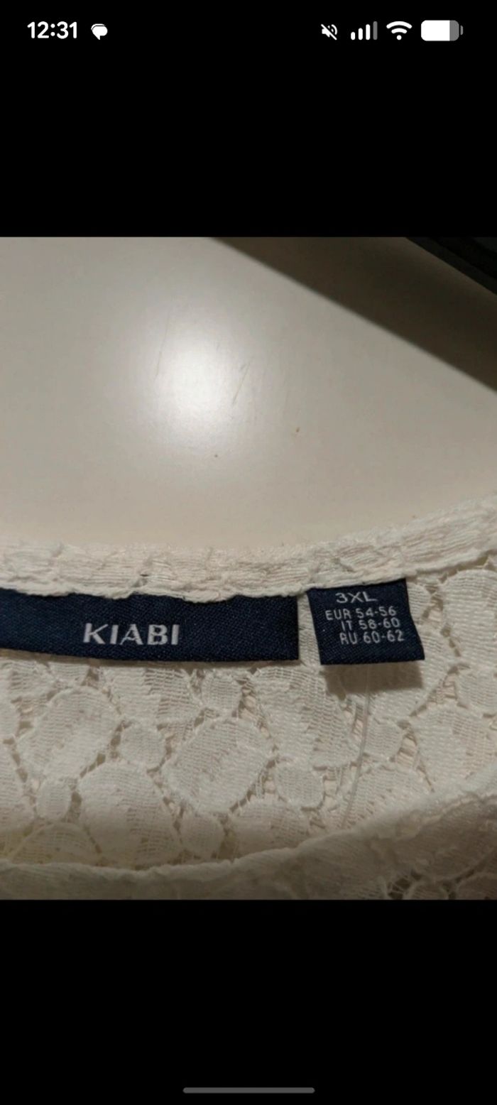 Magnifique blouse Kiabi en dentelle blanc écru. Taille 54/56 - photo numéro 7