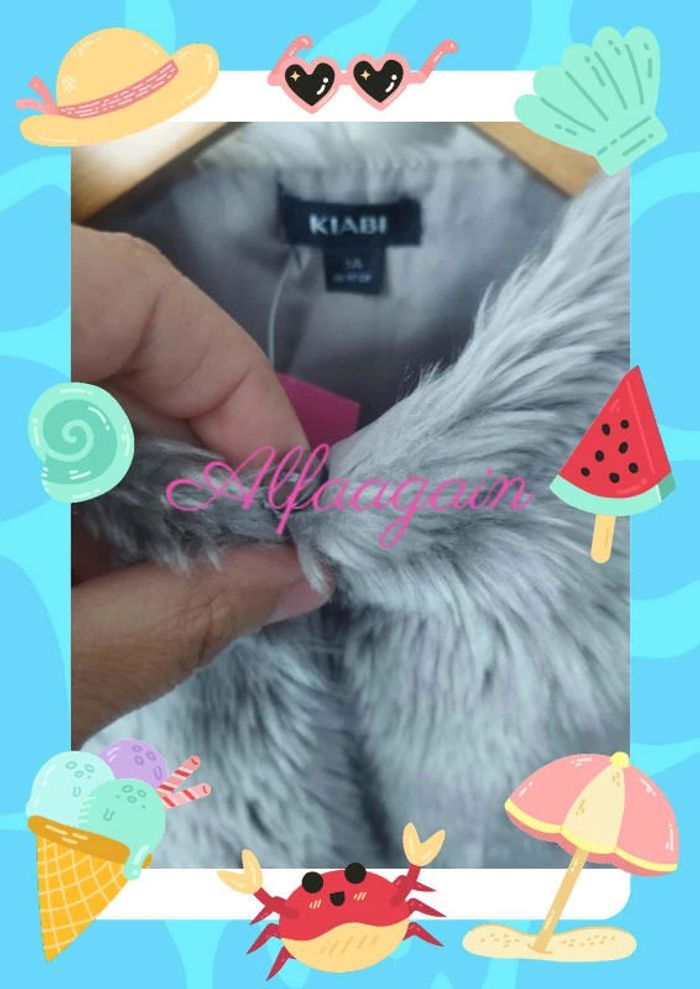 Gilet boléro fourré gris Kiabi 3ans - photo numéro 2