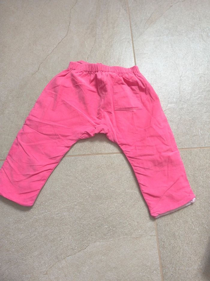 Pantalon coton Petit Bateau 12 mois rose fushia - photo numéro 3