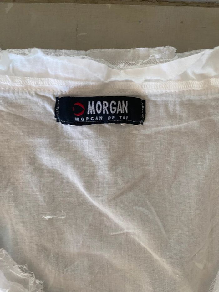 Robe Morgan blanche à volants et dentelle taille XS / S - photo numéro 15