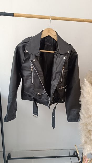 Veste simili cuir noir Astor