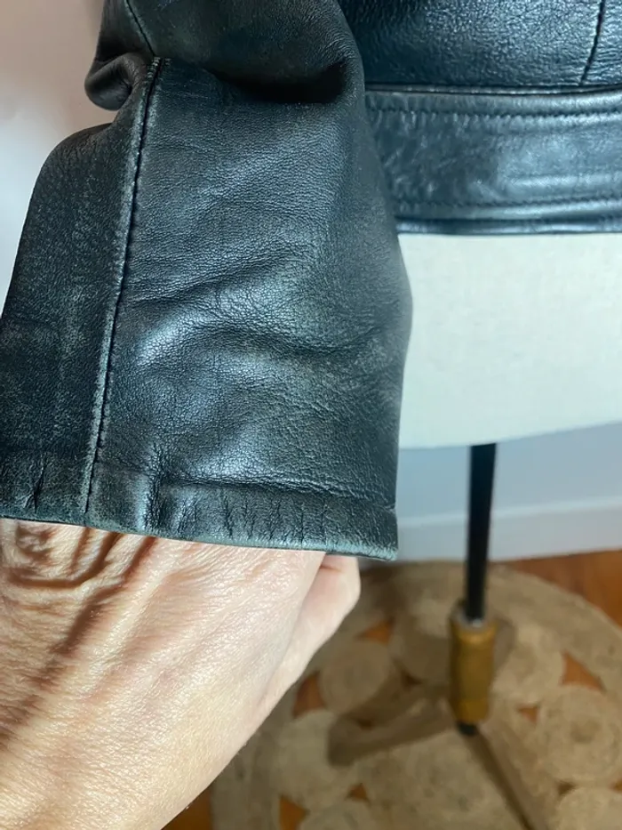 Perfecto en cuir véritable Zara - photo numéro 7
