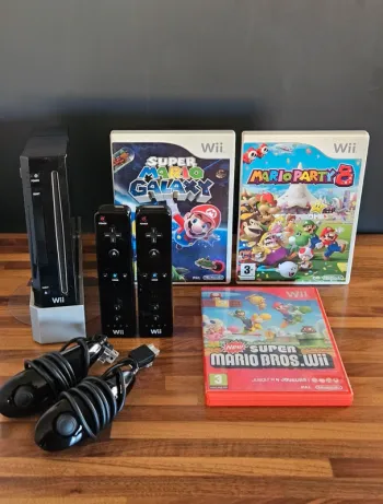 Nintendo Wii noir # Pack Mario pour 2 personnes #