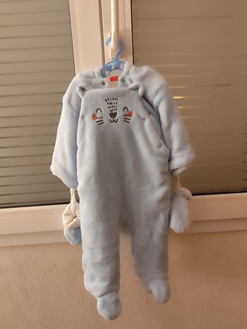 Combinaison pilote bébé garçon Tissaia 9 mois bleu doudou