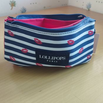 Trousse écolière ou à maquillage 3 compartiments Lollipops Kiss Neuve
