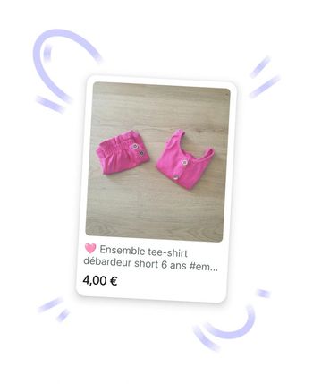 🩷 Ensemble tee-shirt débardeur short 6 ans #emyfleury_6ansfille